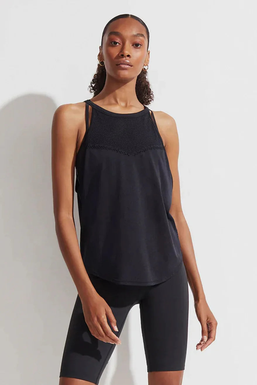 Débardeur MONTEREY noir – maille légère et encolure haute - YOGA SPIRIT