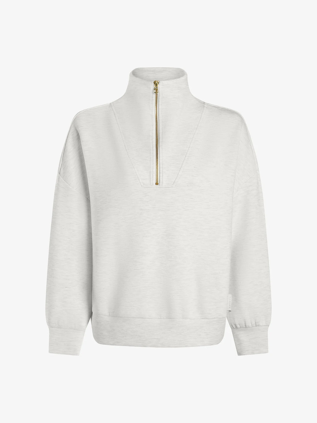 Sweat OMEGA ivoire à demi-zip – coupe oversize et confort moderne