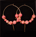 Boucles d'oreilles créole perles rose #490 - YOGA SPIRIT