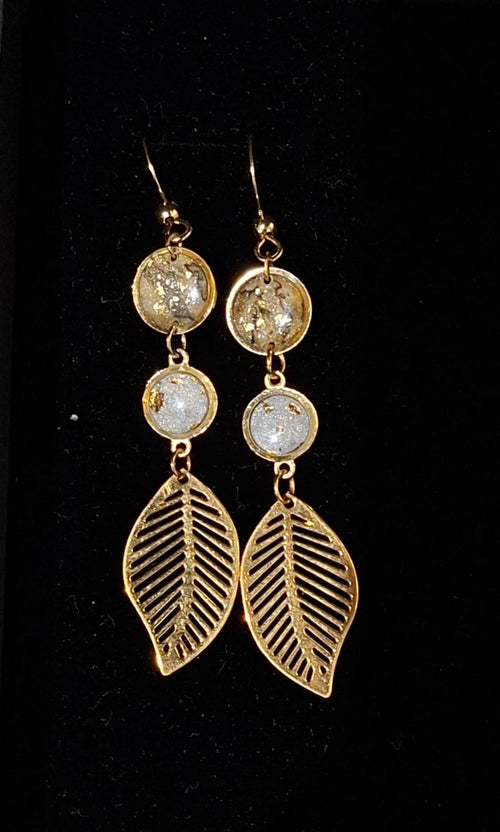 Boucles d'oreilles mini rond jaune et blanc #501 - YOGA SPIRIT