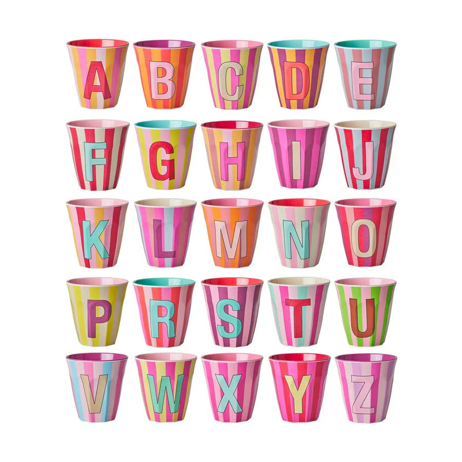Gobelet alphabet avec rayures - YOGA SPIRIT