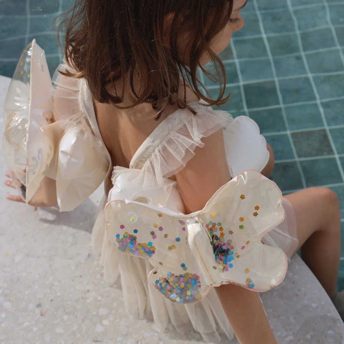 Brassards gonflables "Cotton Candy Glitter" (paillettes barbe à papa) - YOGA SPIRIT