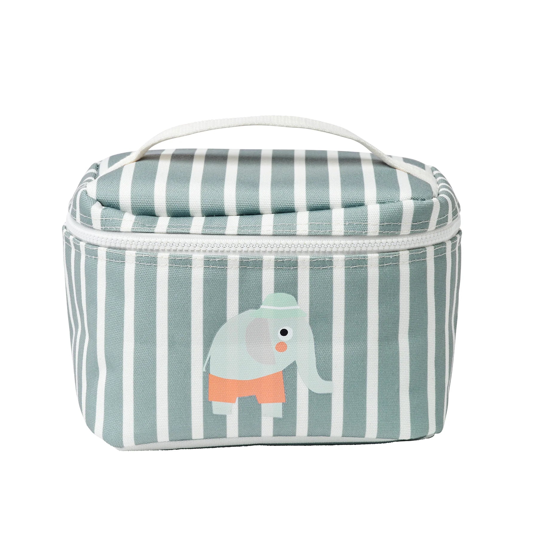Sac isotherme pour enfant en motif d'éléphant rigolo et des rayures vertes - YOGA SPIRIT
