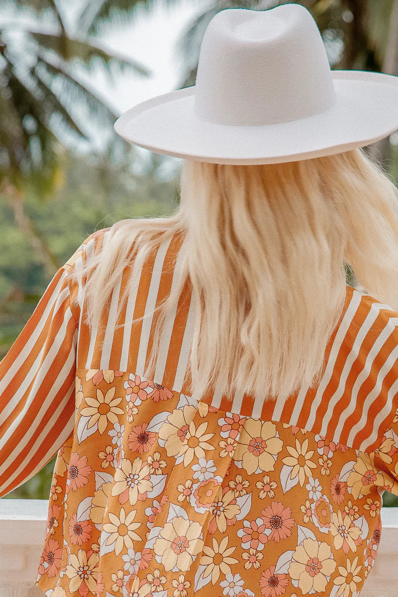 Blouse sunshine vintage floral – imprimé exclusif et allure bohème - YOGA SPIRIT