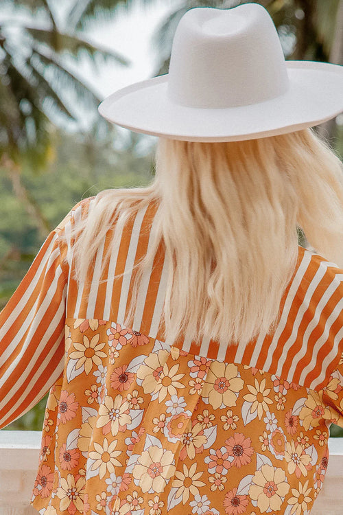 Blouse sunshine vintage floral – imprimé exclusif et allure bohème - YOGA SPIRIT