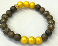 #170 BRACELET BOULE MARRON & GOLD - YOGA SPIRIT