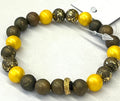 #172 BRACELET BOULE MARRON & GOLD - YOGA SPIRIT