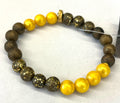 #171 BRACELET BOULE MARRON & GOLD - YOGA SPIRIT