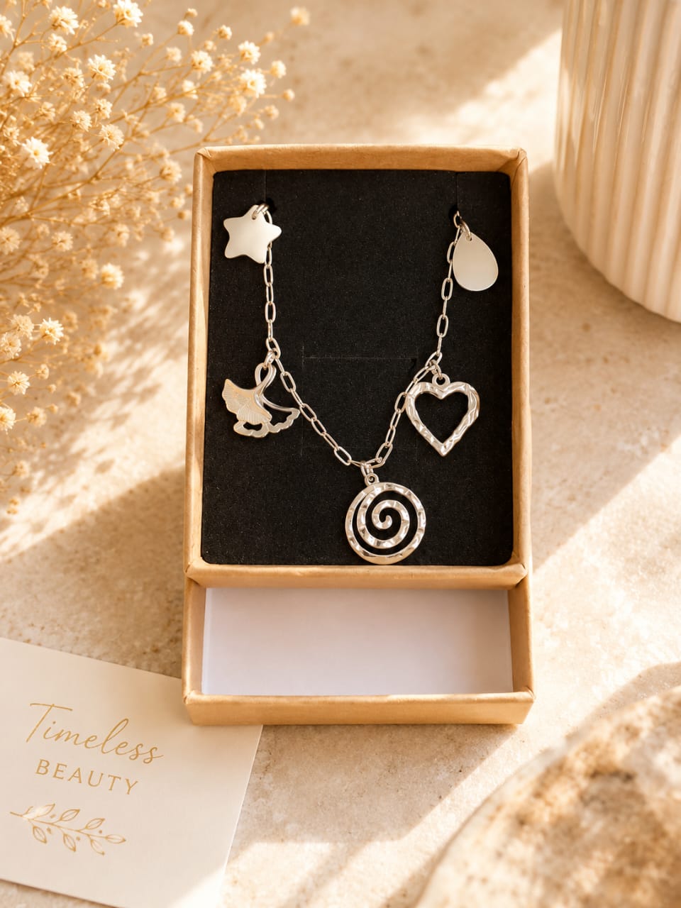 Charms necklace silver