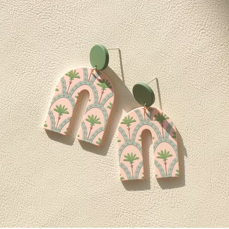 Boucles d'oreilles en acrylique fleurs & feuilles - YOGA SPIRIT