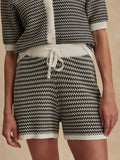 Short tricoté VILLIERS Blanc Neige & Noir - YOGA SPIRIT