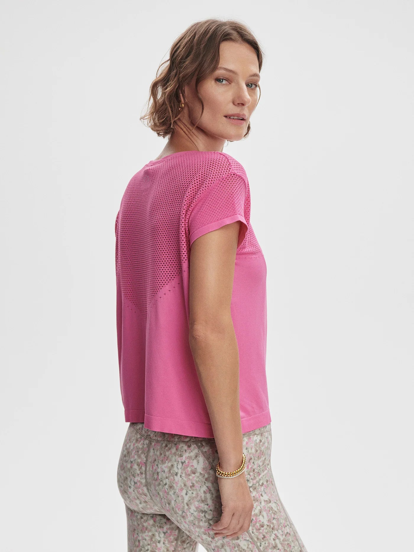 T-shirt Calloway rose – confort seamless et allure décontractée - YOGA SPIRIT