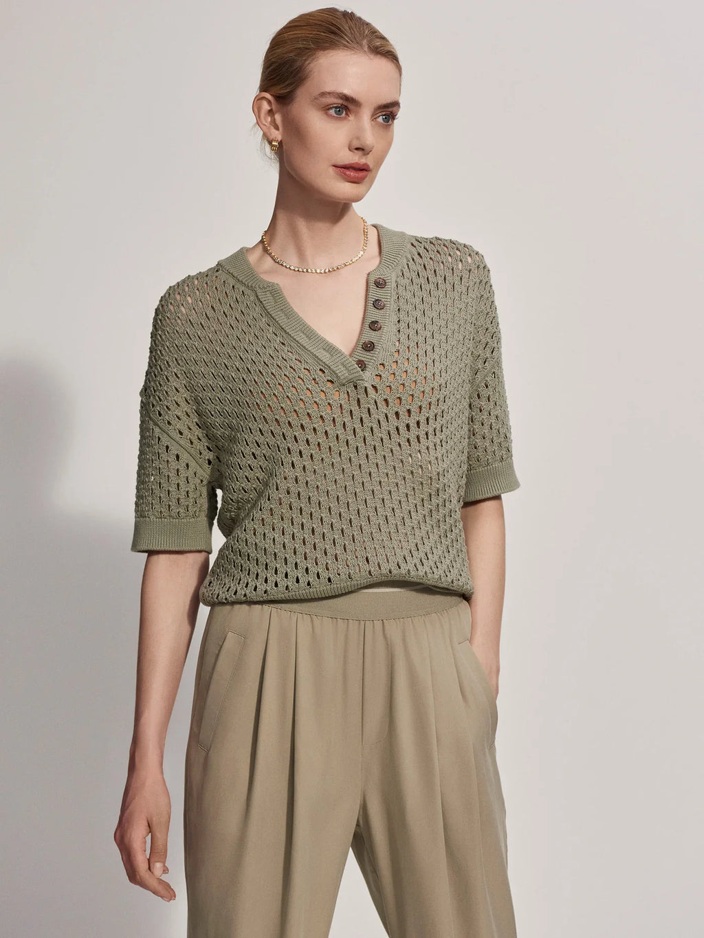 Pull EATON knit – coton ajouré et coupe décontractée - YOGA SPIRIT