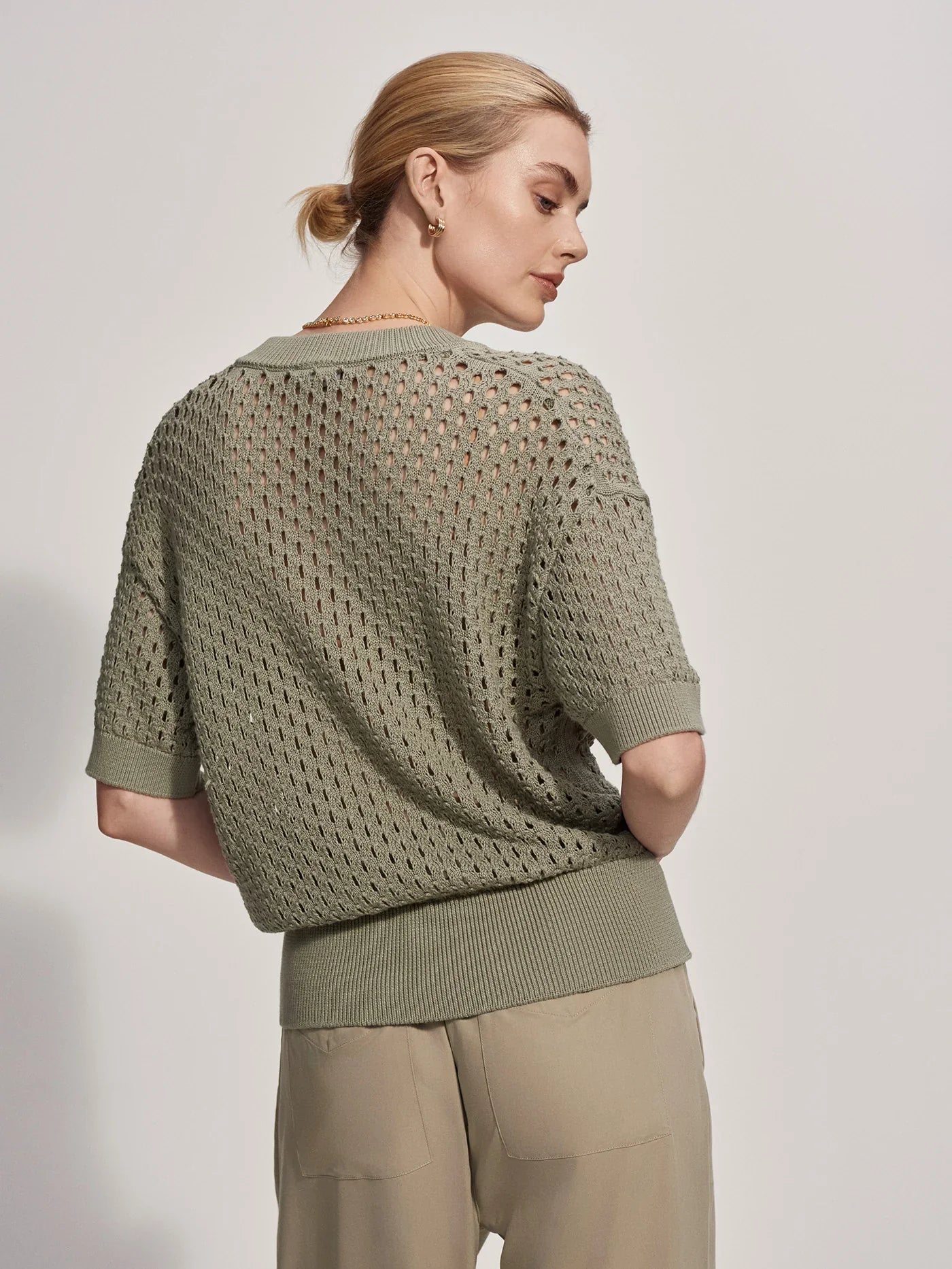 Pull EATON knit – coton ajouré et coupe décontractée - YOGA SPIRIT