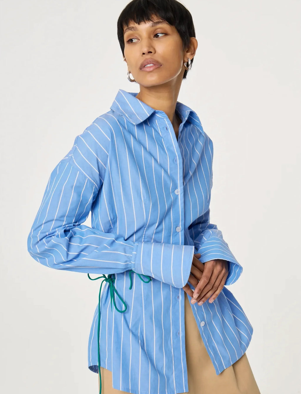 Blouse INDRA rayée bleu marine et blanc