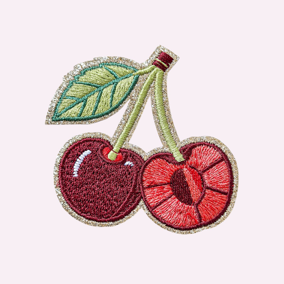 Sticker chenille pour pochette – Cerises
