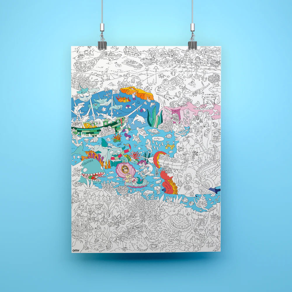 Poster géant à colorier OCEAN - YOGA SPIRIT