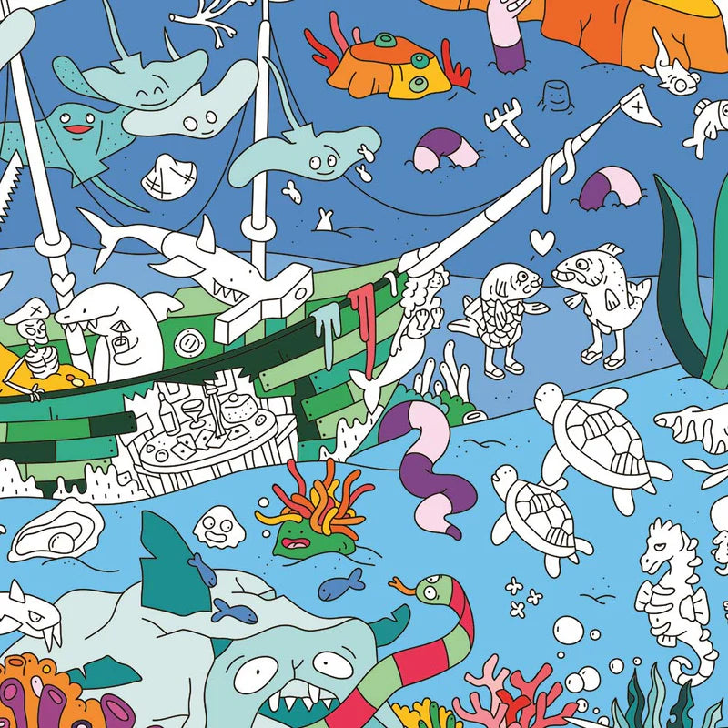 Poster géant à colorier OCEAN - YOGA SPIRIT