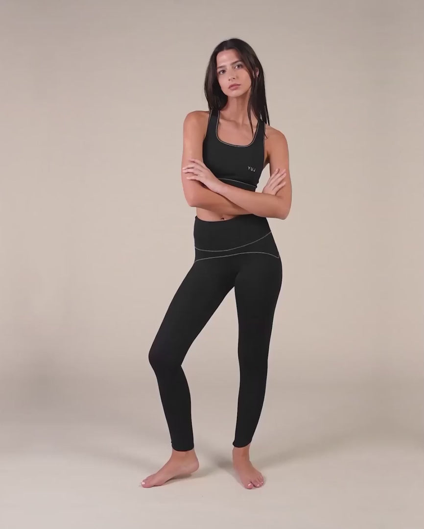 Brassière de yoga SWAN noir et dorée
