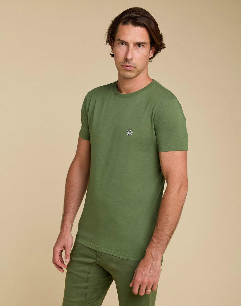 Tee-shirt kaki PATCHEDEL - YOGA SPIRIT